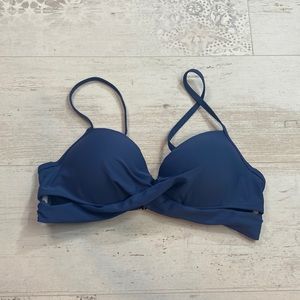 4/$25 SHEIN Blue Criss Cross Padded Bikini Top